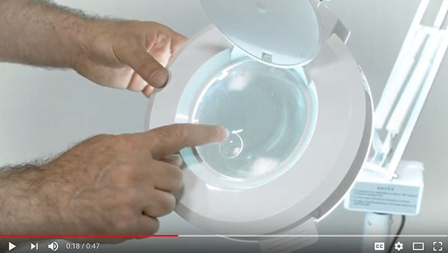 Instructions and Demo for ROUND 5X DIOPTER MAGNIFING LAMP