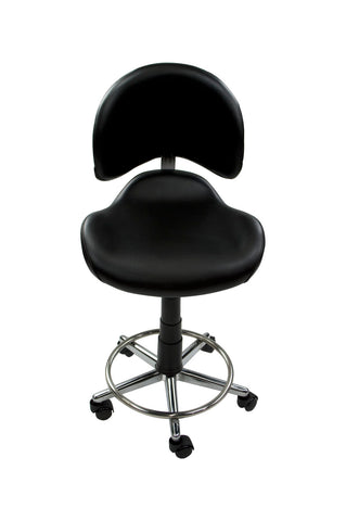 Black Designer Spa Stool with Footrest