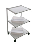 Metal Spa Trolley Cart w/ 2 Plastic Bucket Drawers