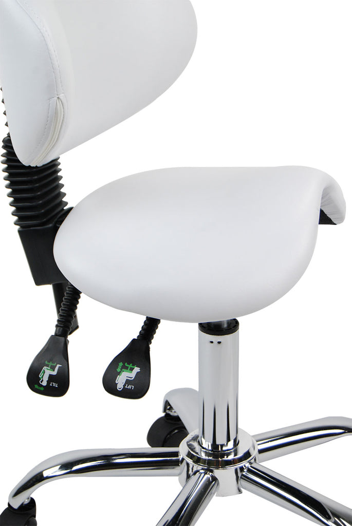 Esthetician Saddle Stool w/ Backrest –1