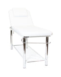 Metal Massage Table - White Upholstery