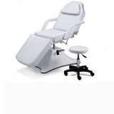 White Hydraulic Massage Table with Spa Stool