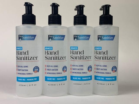 8 fl Oz Hand Sanitizers, pack of four (4)